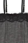 Zivame Sundown Collection Jacquard Mesh Chemise With Thong-Black — thumbnail 7