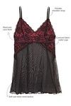 Zivame Sundown Collection Contrast Cups Babydoll With G Strings-Black — thumbnail 6