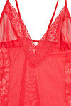 Zivame Sundown Collection Lace panel Slip On Chemise With G Sting-Red — thumbnail 8
