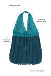 Zivame Sheer n Sexy Halter Neck Flyaway Babydoll with G-String- Teal — thumbnail 5