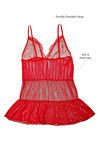 Zivame Sundown Ruffled Up Babydoll With G String-Red — thumbnail 6