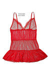 Zivame Sundown Ruffled Up Babydoll With G String-Red — thumbnail 7