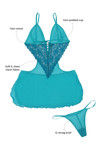 Zivame Sundown Sheer Backless Blue Babydoll With G Strings — thumbnail 5