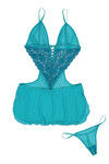 Zivame Sundown Sheer Backless Blue Babydoll With G Strings — thumbnail 6
