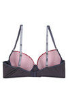 Zivame Cuppa Contrast Gentle Push Up Bra With Balconette Neckline-GreyNCherry — thumbnail 6