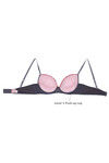 Zivame Cuppa Contrast Gentle Push Up Bra With Balconette Neckline-GreyNCherry — thumbnail 7