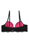 Zivame Demi Coverage Padded Balconette Bra- Fucsia with Black — thumbnail 7