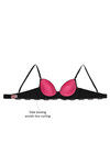 Zivame Demi Coverage Padded Balconette Bra- Fucsia with Black — thumbnail 8