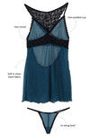 Zivame Sundown Collection Pretty Back Jade Babydoll With G Strings — thumbnail 5