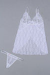 Zivame Sundown White Floral Lace Babydoll With G Strings — thumbnail 6