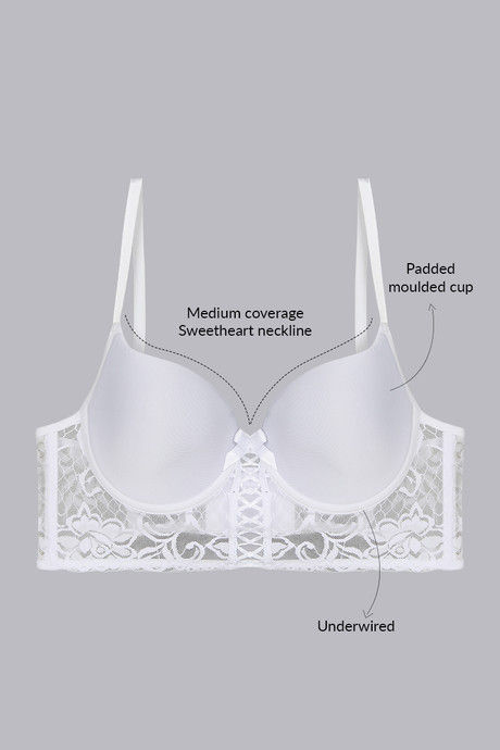 Zivame Medium Coverage Padded LongLine T-shirt Bra - White — image 6