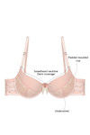 Zivame Demi Coverage Padded Moderate Lift Bra- Salmon — thumbnail 6