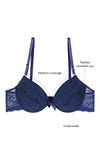 Zivame Medium Coverage Padded Moulded Bra- Blue — thumbnail 6