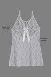 Zivame Sheer n Sexy Floral Lace Chemise with G-String- White — thumbnail 6