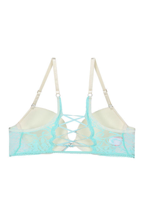 Zivame Demi Coverage Padded Pretty Back Front Open Bra- Ivory n Mint — image 5