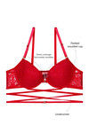 Zivame Medium Coverage Padded Balconette Bra- Red — thumbnail 4