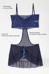 Zivame Sundown Collection Lacy Babydoll with G-String- Dark Blue — thumbnail 6