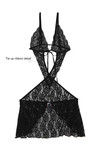 Zivame Sheer n Sexy Floral Lace Babydoll with G-String- Black — thumbnail 7