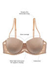 Zivame Very Vital Underwired Gentle Push Up Strapless Bra-Skin — thumbnail 6