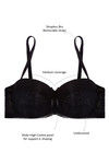 Zivame All That Lace Explosive Pushup Strapless Bra- Black — thumbnail 6