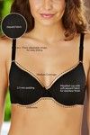 Zivame Padded Wired Medium Coverage T-Shirt Bra-Black — thumbnail 8