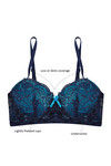 Zivame Cuppa Contrast Padded Longline Bra- Black n Blue — thumbnail 7