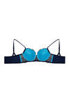 Zivame Cuppa Contrast Padded Longline Bra- Black n Blue — thumbnail 9