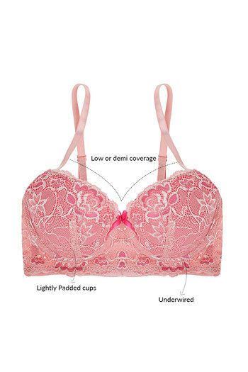 Buy Zivame Cuppa Contrast Padded Longline Bra- Pink at Rs.795 online ...