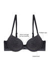 Zivame Laser Wings Smooth Lace Gentle Lift Pushup Bra- Dark Grey — thumbnail 6