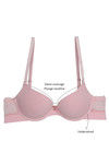 Zivame Laser Wings Push Up Wired Low Coverage T-Shirt Bra-Lt Pink — thumbnail 7