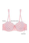 Zivame Cuppa Contrast Gentle Lift Polka Dot Balconette Bra- Pink — thumbnail 6