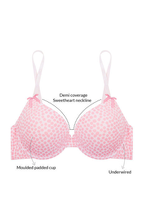 Zivame Padded Wired Low Coverage T-Shirt Bra-Pink Black — image 9