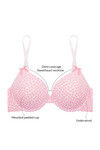 Zivame Padded Wired Low Coverage T-Shirt Bra-Pink Black — thumbnail 9