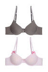 Zivame Padded Wired Low Coverage T-Shirt Bra-Pink Grey — thumbnail 10