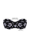 Zivame Floral Print Gentle Push-up Smooth Strapless Bra- Black — thumbnail 6