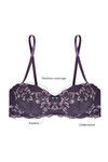 Zivame Floral Lace Padded Strapless Bra- Grey — thumbnail 7