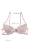 Zivame Lace Embrace Wired Convertible Straps Gentle Push Up Bra-Pink — thumbnail 5