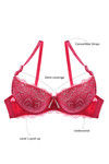 Zivame All That Lace Push Up Wired Low Coverage Bra-Raspberry — thumbnail 7