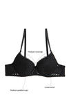 Zivame Summer Lace Push Up Wired Low Coverage Bra-Black — thumbnail 6