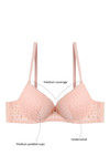 Zivame Summer Lace Push Up Wired Low Coverage Bra-Peach — thumbnail 6