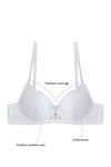 Zivame Summer Lace Push Up Wired Medium Coverage Bra-White — thumbnail 6