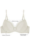 Zivame Beautiful Neckline No Show Padded Bra- Ivory — thumbnail 5