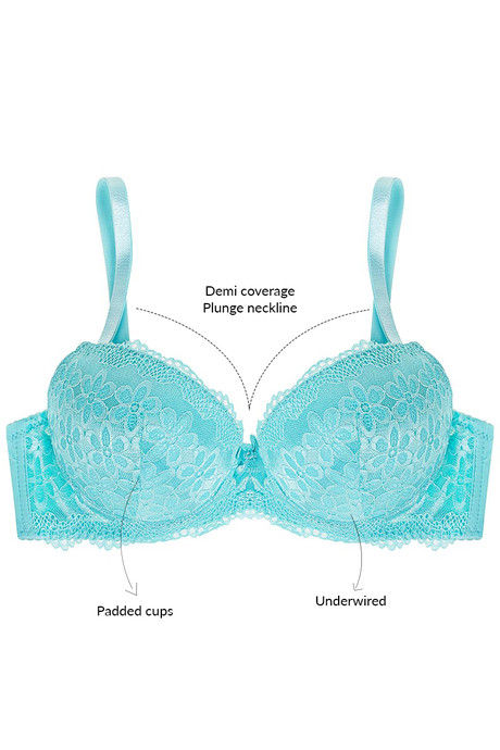 Zivame Floral Lace Explosive Pushup Bra - Blue — image 5