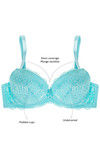 Zivame Floral Lace Explosive Pushup Bra - Blue — thumbnail 5