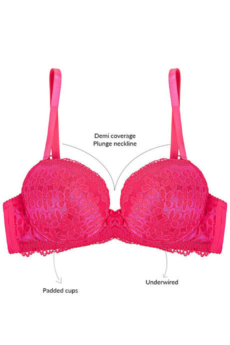 Zivame Floral Lace Explosive Pushup Bra - Fuchsia — image 6