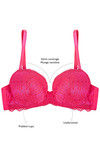 Zivame Floral Lace Explosive Pushup Bra - Fuchsia — thumbnail 6