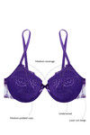Zivame All That Lace Dip Dye Laser Wings Padded Bra- Purple — thumbnail 6