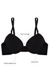 Zivame All That Lace Padded Wired Low Coverage Bra-Black — thumbnail 5