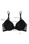 Zivame All That Lace Padded Wired Low Coverage Bra-Black — thumbnail 6