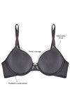 Zivame Wear Me Everyday Padded Wired Low Coverage Bra-Grey — thumbnail 5